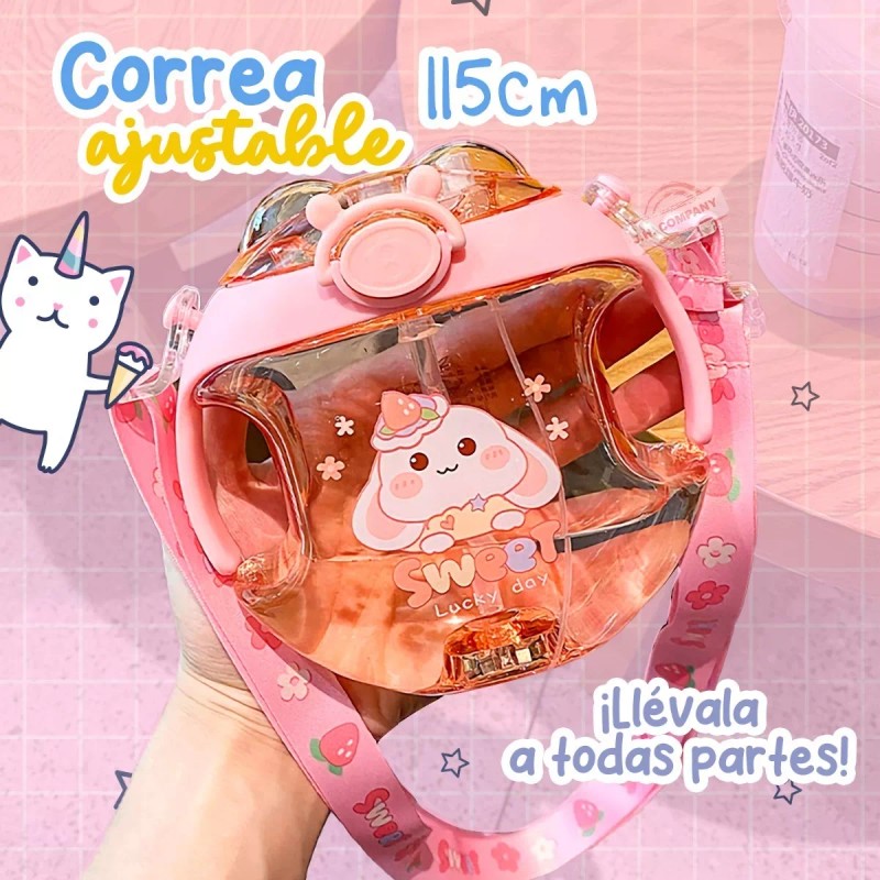 J.H. Company Cantimplora Botella Agua De Figuras Luz Led Kawaii