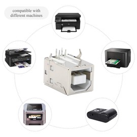 USB Female Type-B Port 4-Pin Right Angle PCB DIP Jack Socket-White 10 Pack by MXRS