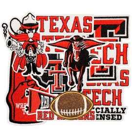 11 Pcs Lubbock Fans' Favorite Football Iron on Patches for Hats, Backpacks, Jean and Jackets, Perfect for Both Men and Women
