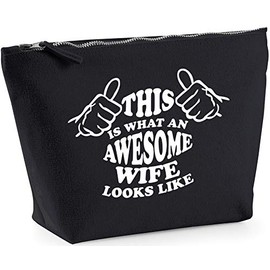 Hippowarehouse This is what an awesome wife looks like printed make up cosmetic wash bag 18x19x9cm