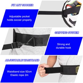 Kaslaider Football Training Accessories, All-in-One Football Trainer and 12 Hats, Adjustable Waist Belt for Balls Size 3/4/5, Football Gifts for Football Training and Sports Lovers