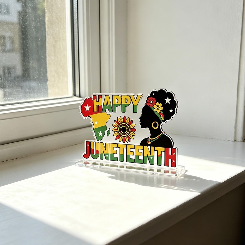 Juneteenth Decorations Happy Juneteenth Acrylic Sign Black History Month Decorations
