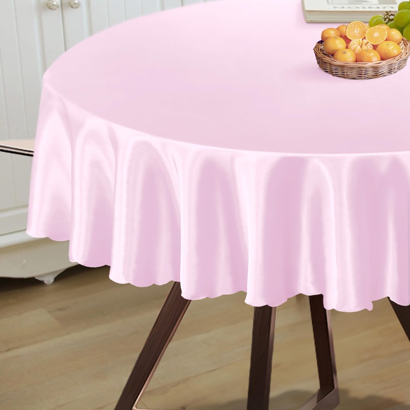 Homiest 1 Pack 60 Inch / 5ft Round Tablecloth Satin