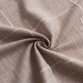 Plenmor Heavy Duty Cotton Linen Tablecloth for Rectangular Tables Solid Embroidery Lattice Table Cloth for Kitchen Dinning Tabletop Decoration (135x180 cm, Linen)