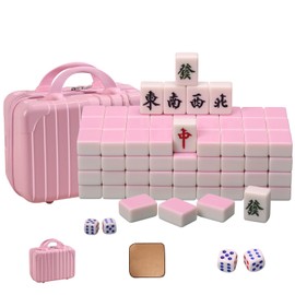 VPH Fairway 42mm Home Chinese Mahjong Ombre Pink Mahjong 144 Pcs Suitcase with Tablecloth