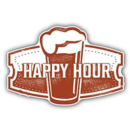 Zirni Happy Hour Beer Grunge Label Sticker Decal Design