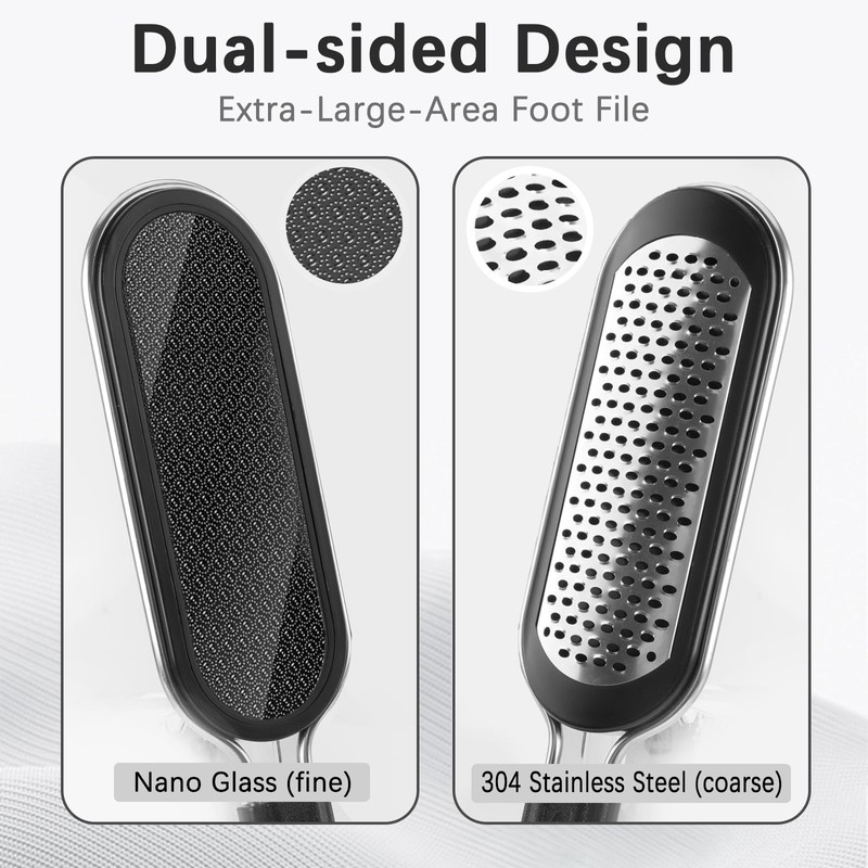 FREATECH Dual-Sided Foot File, Callus Remover with Nano Glass &