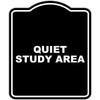 QUIET STUDY AREA BLACK Minimalist Aluminum Composite Sign 8.5 x