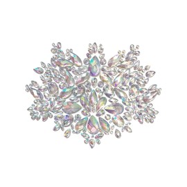 Neva Nude Cold As Ice Iridescent Crystal Big Jewel Body Sticker for Festivals, Raves & More, Medical Grade Adhesive, Waterproof & Sweatproof, Made in USA