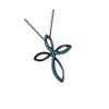 The New Sterling Silver Black Rhodium Plated Turquoise Stone Cross