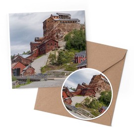 1 x Greeting Card & 10 cm Round Sticker Set - Kennecott Mines McCarthy Alaska USA - Birthday Thank You Friend Lover Fan Mum Dad Kids #53010