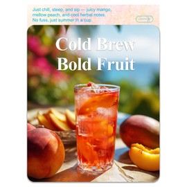 LOOMICA Peach Mango Iced Tea, Cold Brew, Tropical Fruit Tea Bags, Naturally Sweetened with Stevia, Mango & Peach Flavor, Fruity & Refreshing Summer Tea, Caffeine-Free, Enjoy Hot or Iced, 20 Counts