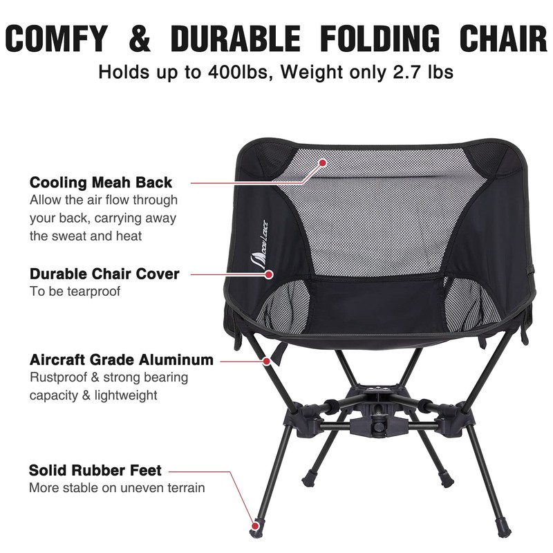 MOON LENCE Portable Camping Chair Backpacking Chair - The 4th