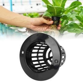 Net Pots for Hydroponics, 50Pcs Small Hydroponic Cups with Thin Lip and Slotted Sides Garden Slotted Mesh Net Cups Mesh Pot Cups(Black)