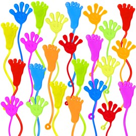 VICROIC 24PCS Sticky Hands Foot Toys for Kids, Sticky Goodie Bag Stocking Stuffers Toys for Birthday Party Supplies, Colorful Stretchy Slap Hand Toys for Boys Girls Classroom Prizes