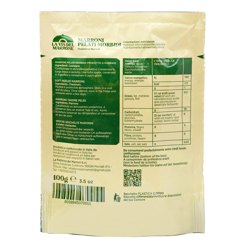 La Fabbrica dei Marroni - Sweet Peeled Chestnuts | Nutrients,