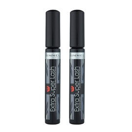 Rimmel Extra Super Lash - Máscara, color negro, Negro, 2 unidades                                                                                     
