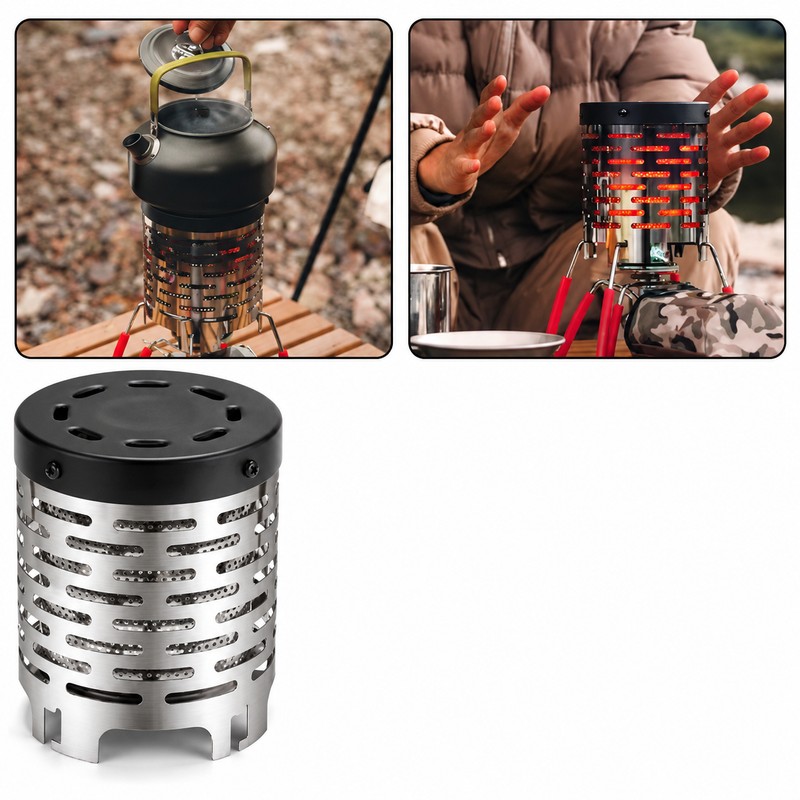Camping Gas Stove Heating Cover for Outdoor Warmth – Stainless