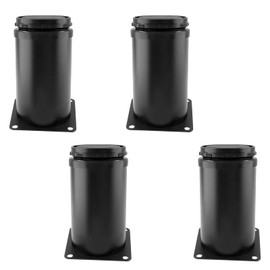 Cjueiom 4Pcs Stainless Steel Adjustable Legs 80mm Furniture Feet, Black Bed Legs Kitchen Cabinet feet, Couch Sofa Legs Set Wardrobe Foot for Cupboard Worktop Coffee Table (Black)