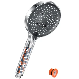 YEAUPE PRO Shower Head with Filter - Water Saving Shower Head with 6 Jet Types, Shower Head with Limescale Filter, Water-Saving Shower Head Pressure Increasing, Shower Head Rain Shower Large (130 mm