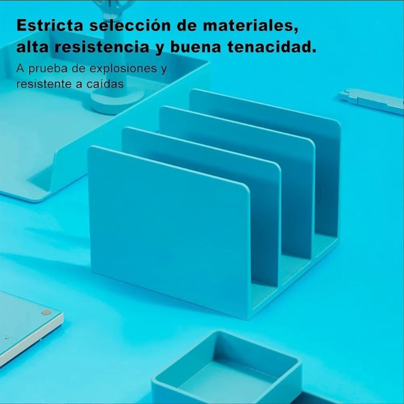 Bookends Simple Style Wide Mouth Design Blue Color Plastic Material