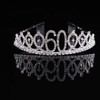 Minkissy 60th Birthday Tiara Crystal Crown Rhinestone Princess Birthday Crown
