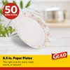 Glad Round Paper Plates, Pink Flower, 50 count