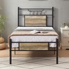 VECELO Twin Size Bed Frame with Wood Headboard, Metal Platform