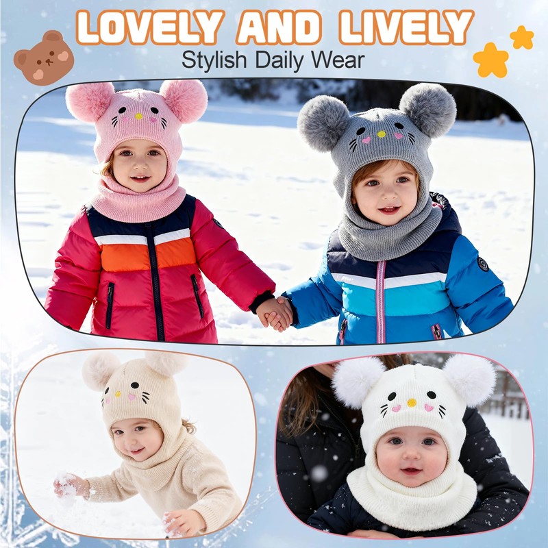AYPOW Cappello Passamontagna Invernale Caldo per Bambini da 0.5 a