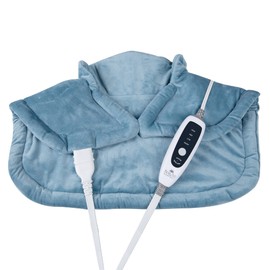 Soluxe Comfort Weighted Heating Pad for Neck & Shoulders, 4 Heat Settings with Auto Shut Off, Digital Controller, Machine Washable, Velvet Micro-Plush