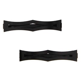 Mytoptrendz® 2 pcs Open Slide Small Thin Barrette Hair Clips Metal Hair Pins Girls Ladies Hair Grips Slides Clasp Hair Clip Retro Fashion Accessories(Black -D Cut)
