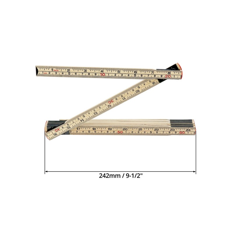 QWORK Folding Wood Rule, 4 Pack, 6FT 6 Inch Foldable