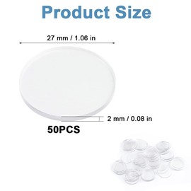 Pack of 50 Transparent Non-Slip Glass Table Tops, 27 x 2 mm Non-Slip Pads, Elastic Buffer Transparent, Rubber Buffer Transparent Non-Slip Pads, Protective Buffer Spacers for Dining Tables, Coffee