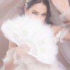 TRIXES Bride Handheld Feather Fan - Bride To Be Gift