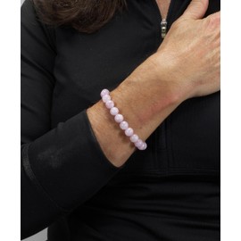 Colección Cherry Tree – S, M, tallas grandes, pulseras con abalorio de piedras preciosas para mujeres, hombres y adolescentes, abalorio redondas de 8 mm, Mediano, Piedra, kunzita