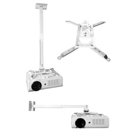 Deselen Projector Ceiling and Wall Mount, Easy Installation Versatile Mount, Universal Max 20 kg, White