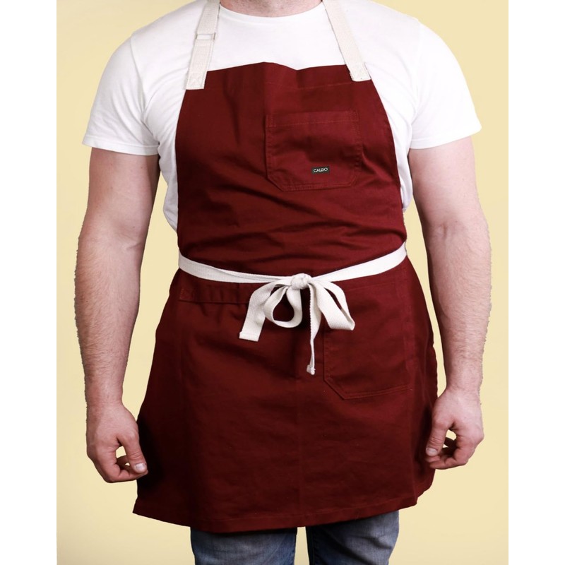 CALDO Cotton Apron (Burgundy)