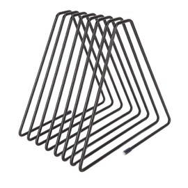 File Organizer, Desktop Files Folder Stand Triangle Wire Magazine Holder Book Shelf, 7 Slot File Sorter Adjustable Telescopic Eye catching Decoration for Indoor Office Home (Black)