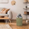 hardcometrue Boho Wicker Trash Can with Lid,Waterproof Bathroom Trash Can