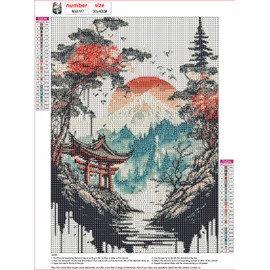 MXJSUA Diamond Painting Kits for Adults, 5D Diamond Art Kits for Beginners, DIY Full Drill Picture with Diamond for Home Wall Decoration, 30 x 40 cm, Japanese Landscape
