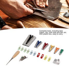Fabric Bias Tape Makers Kit, Bias Tape Tool 6 Sizes Bias Tape Maker 6mm 9mm 12mm 18mm 25mm 50mm Sewing Supplies with Plastic Box