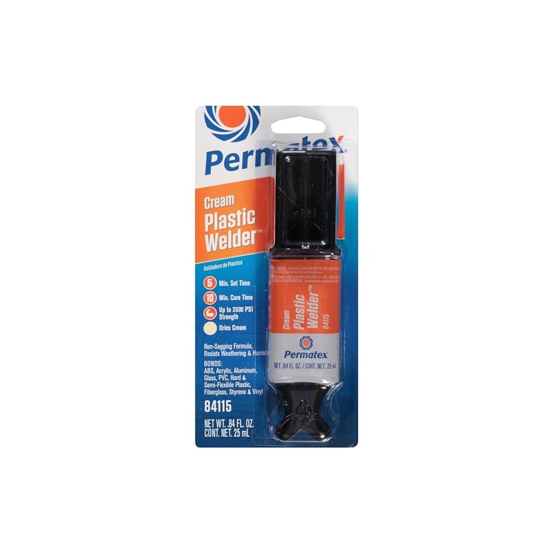 Permatex 84115 5-minute Plastic Weld Adhesive, 0.84 oz.,Black