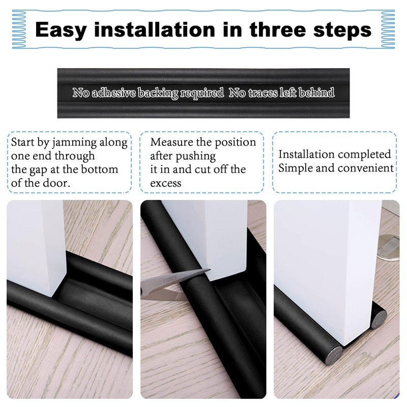 GGIJ 2Pcs Double Door Draft Stopper, Draft Stopper for Bottom