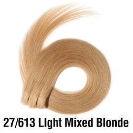 Tail Couture Clip-In Ponytail Extension – 18” 100% Human Hair, Seamless Two-Piece Set – Natural Look, Damage-Free, Easy to Apply – Long Straight Pony Tail Hair Piece for Women - Light Mixed Blonde