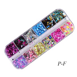 Mikinona DIY Nail Art Charms 3 Pack Sequins Glitter Paillettes Nail Art Accessories