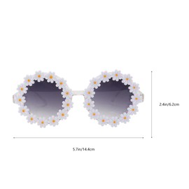 1Pair Flower Decorated Uv Protection Sunglasses Creative Fashion Eyewear for Parties Photoshoots Vacations Comfortable Fun Glasses with Gradient Lenses