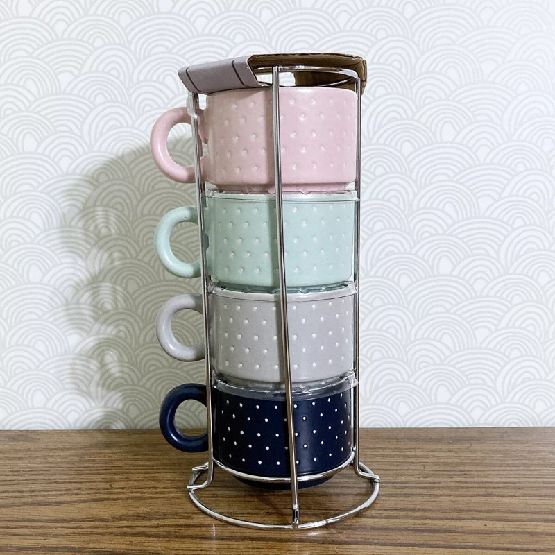 Sheffield Home Polka Dot Demitasse Espresso Cup Set of 4