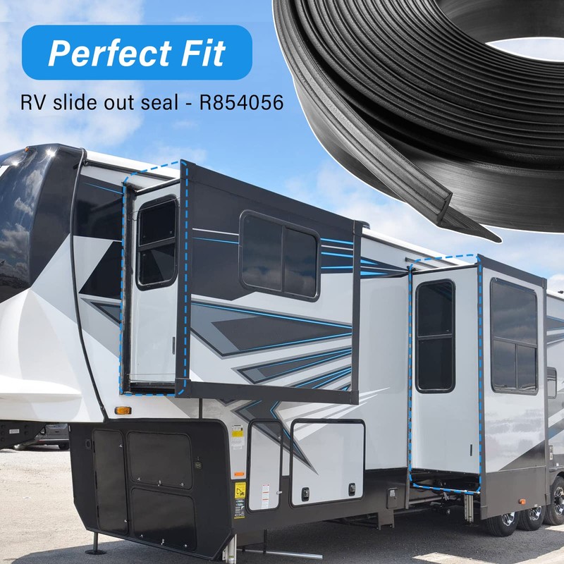 RV Slide Out Wiper Seal R854056 1-1/2" (Clip-On), 25' Weather
