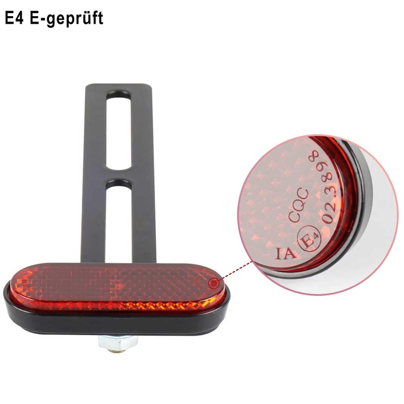 evermotor Universal Mini Motorcycle E4 Reflector Rear Narrow Red with