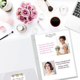 2 Pocket Glossy White Paper Folders with Prongs, 25 Pack, by Better Office Products, Letter Size, High Gloss White Paper Portfolios with 3 Metal Prong Fasteners, Box of 25 Glossy White Folders